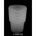 RECIPIENT PLASTIC 400ML - 5 X 400 ml TRANSPARENTE