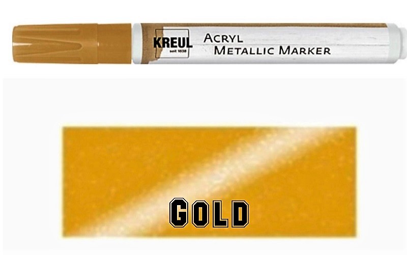 MARKER - KREUL ACRYLIC METALLIC MARKER - MEDIUM GOLD