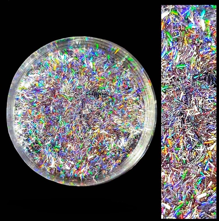 GLITTER HOLOGRAPHIC STRIPS - SILVER -3 GR